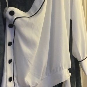 Off the shoulder dressy tuxedo top